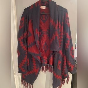 Maroon & Navy cardigan-Small